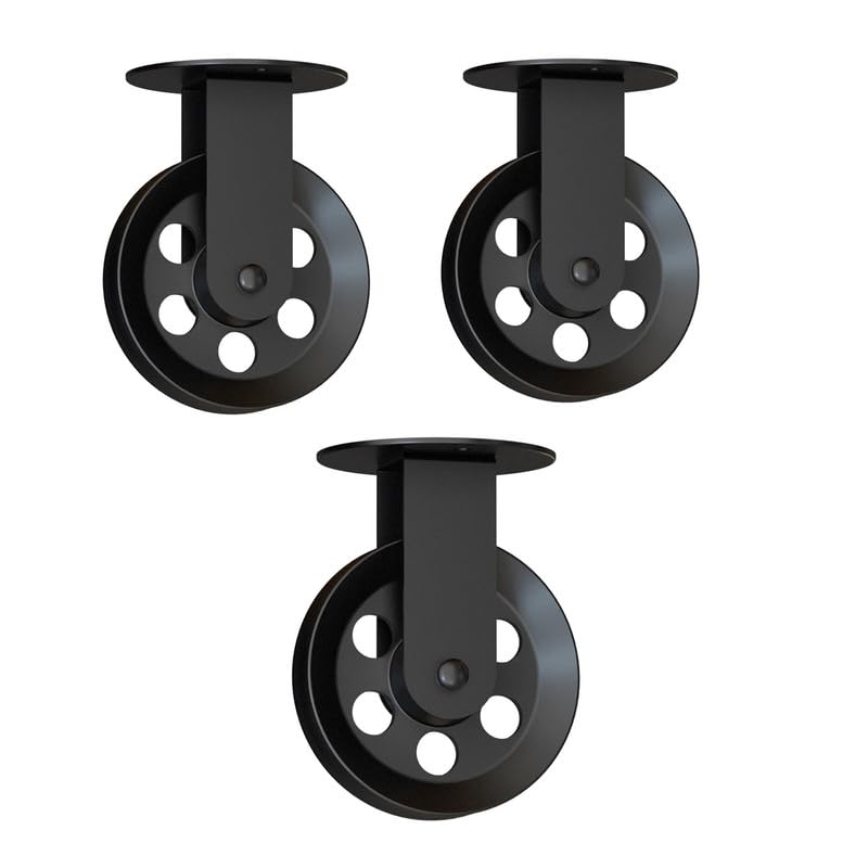 plug black ceiling light set 3-wheel black pulley lighting accessory, multi-drop pendant cable guide, industrial lighting pulley set