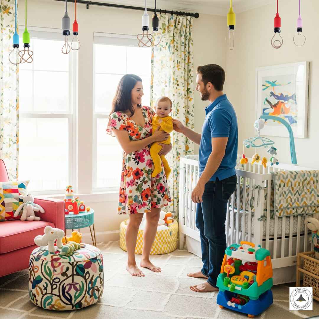 Kids' ceiling pendant lights with colourful funky design