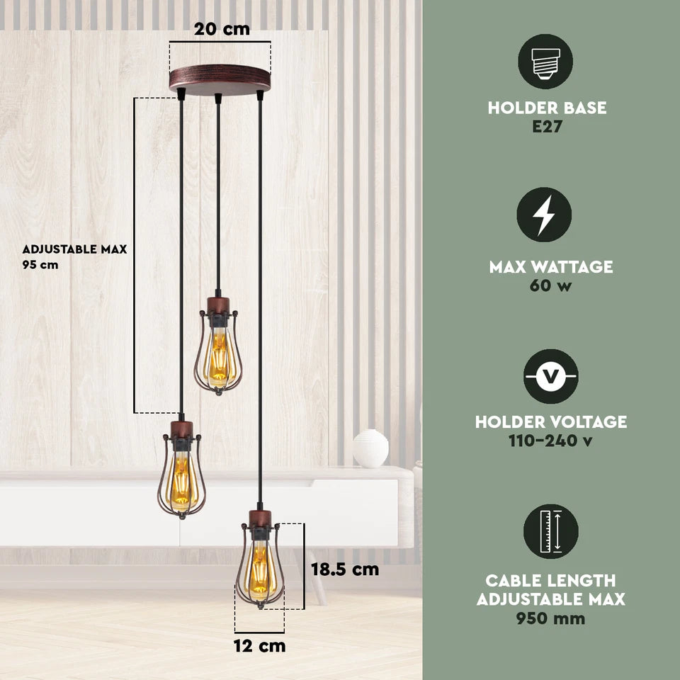 Yellow Brass Hanging Light 