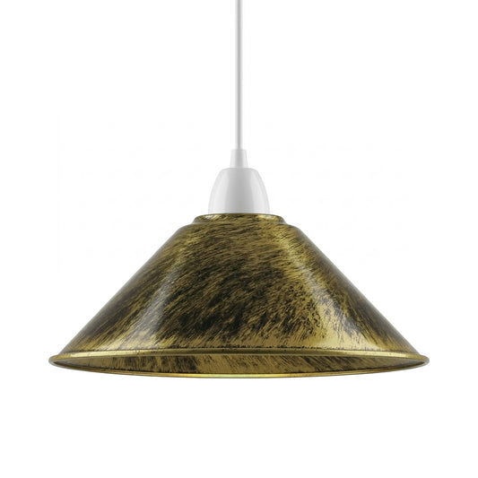 Brushed Brass Cone Metal Pendant Lamp Shade E22~1114