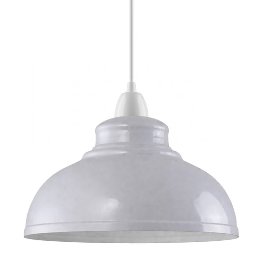 Witte retro-stijl taps toelopende metalen plafondlampenkap ~2081