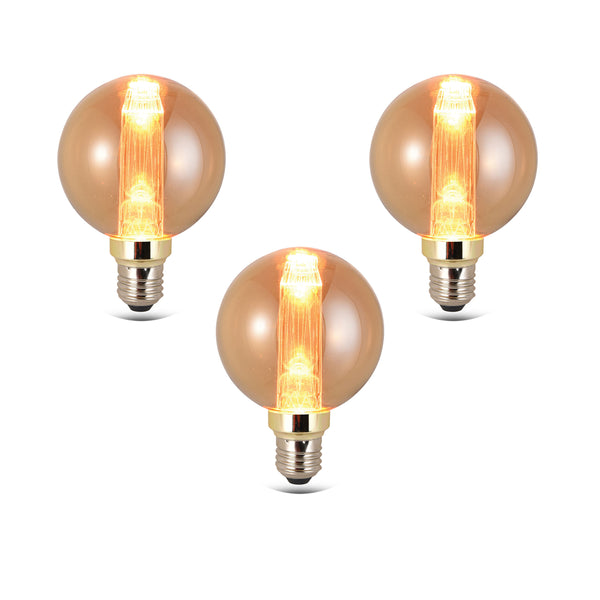 G80 3W filament bollamp E27 fitting warm wit ~5063 – pak 03