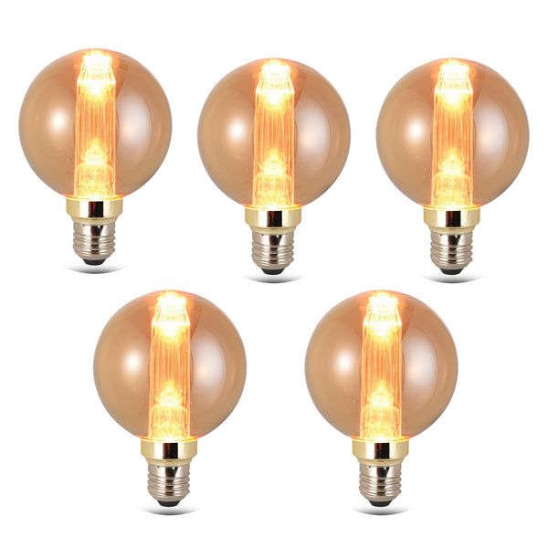 G80 3W filament bollamp E27 fitting warm wit ~5063 – pak 05