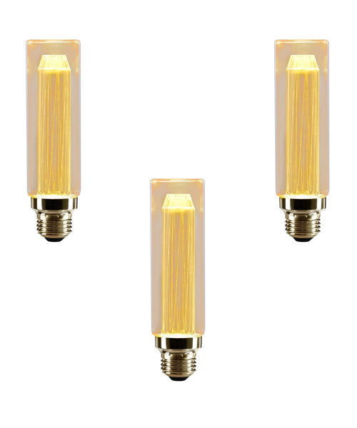 Vintage E27 3W Edison buisvormige gloeilampen amberkleurig glas, decoratieve lampen ~ 5066 – Pak 03