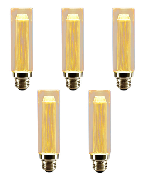 Vintage E27 3W Edison buisvormige gloeilampen amberkleurig glas, decoratieve lampen ~ 5066 – Pakket 05