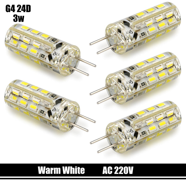 G4-diode warmwit 3W D24 AC 220V ~5035 – WARM WIT 3W / 5-pack