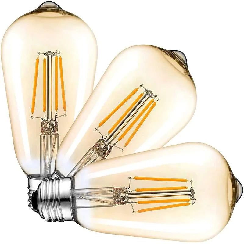 4W Vintage E27 base Filament LED Edison Bulb Dimmable Decorative-3 Pack