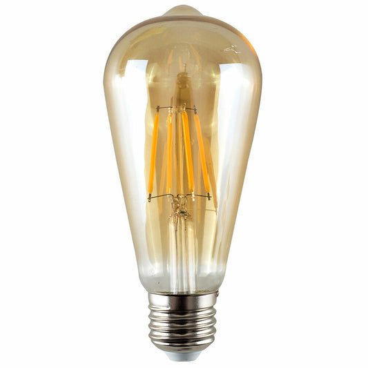 ST64 LED Edison Bulb E27 6W Dimmable Amber~4161