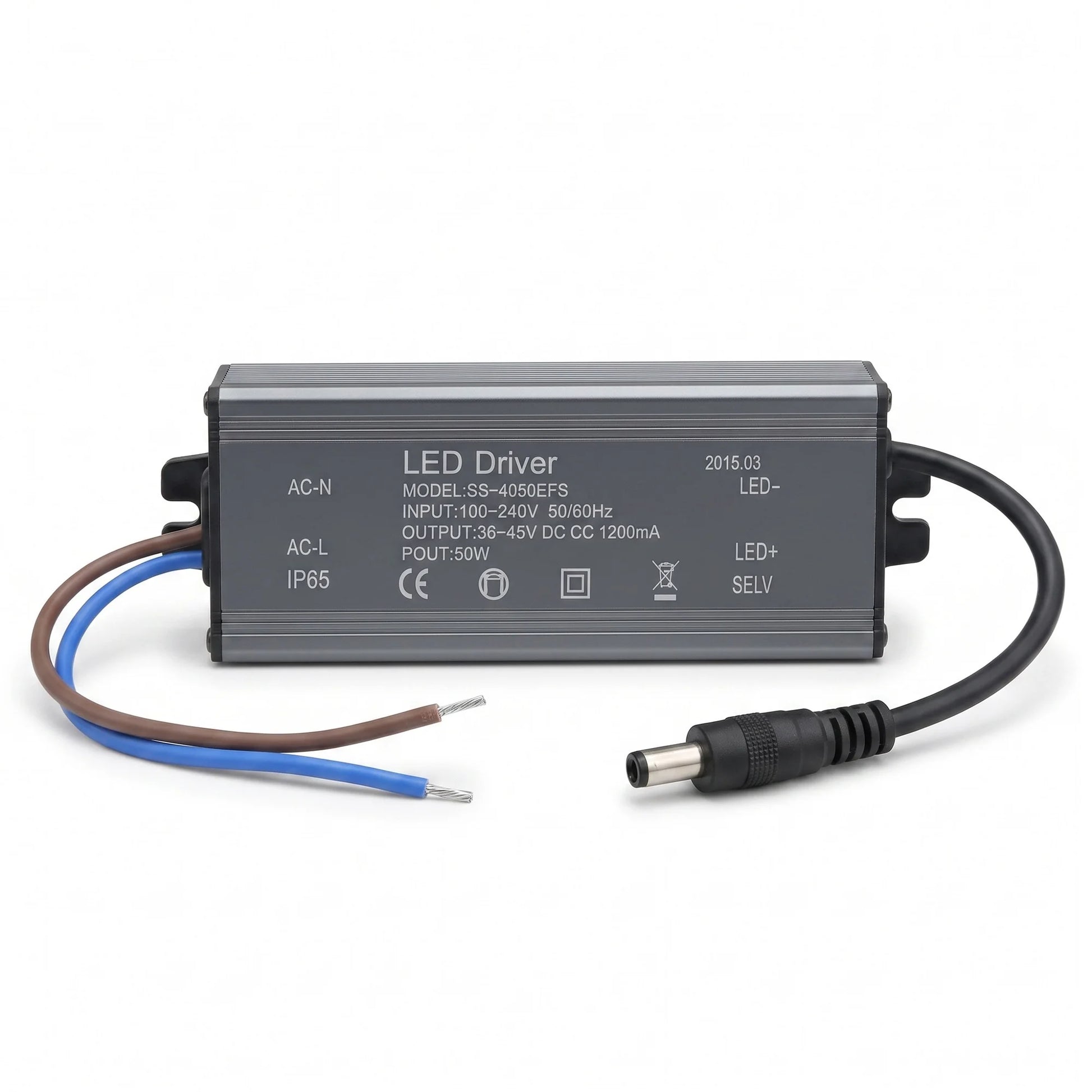 LED driver with wiring on a white background