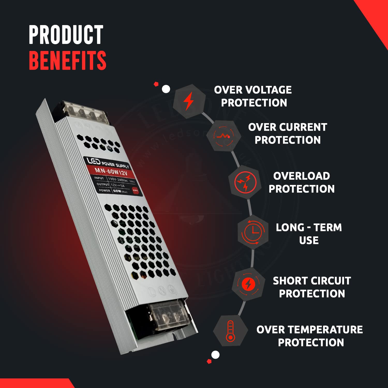 DC 12V power supply slim LED driver IP20 transformer 60-300W power supply constant voltage transformer
