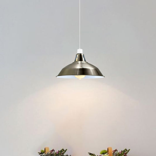Satin nickel Barn Industrial Metal Fit Pendant Lamp Shade~1070