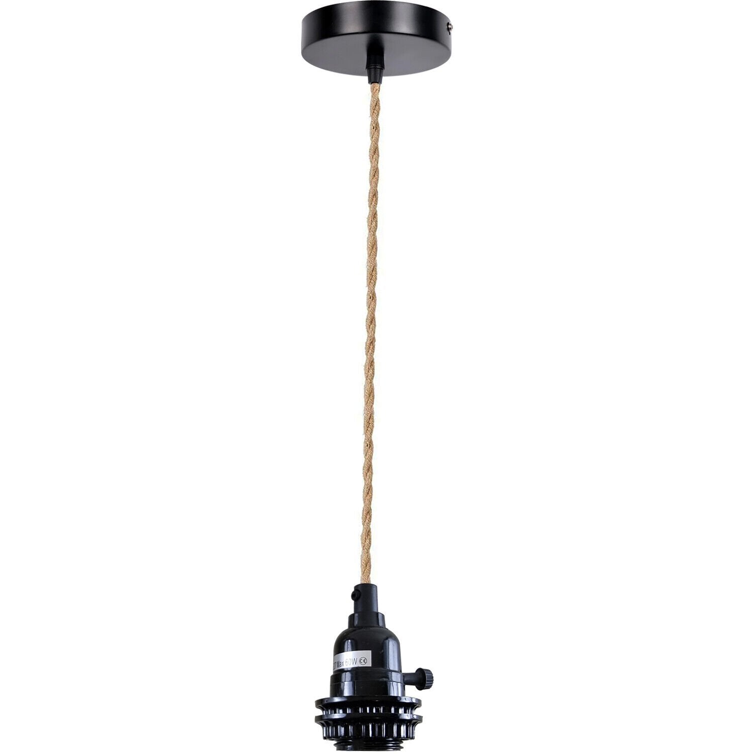 Lamp Holder Suspended Kit with Hemp Rope Pendant