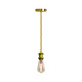 Industrial E27 Pendant Light Fitting 2m Twisted Fabric Cable Metal Rose ~1735
