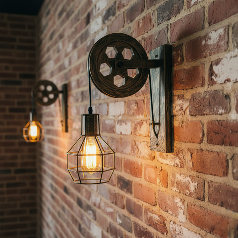 Ledsone Living room Wall Lighting Vintage Pulley Wall Lamp ~5300