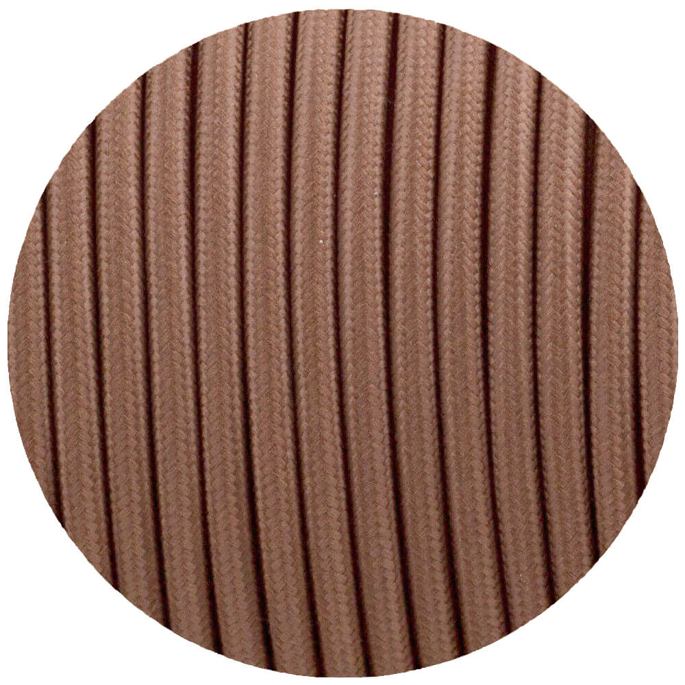 0.75mm 2 Core Round Vintage Braided Light Brown Fabric Covered Light Flex - Shop for LED lights - Transformers - Lampshades - Holders | LEDSone UK