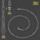 Cadena de luces para lámparas colgantes de techo, 38 mm x 16 mm, cromada ~1049