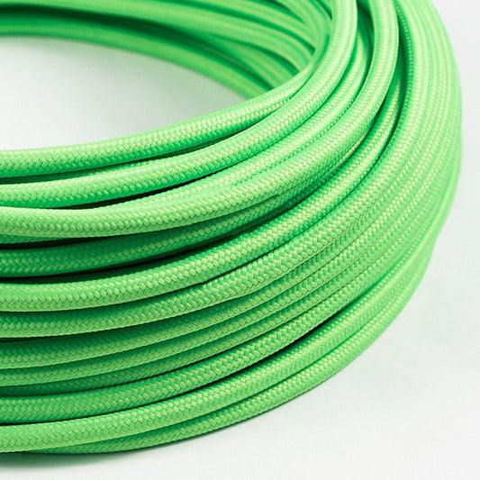 Light Green 2 Core Round Fabric Flex Braided Cloth Cable Lighting Wire~3028