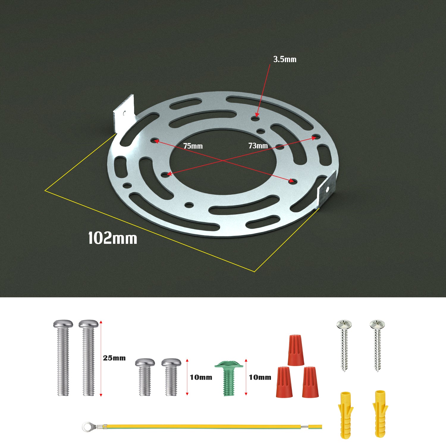 Round Ceiling Rose Strap Side fitting Bracket~5490