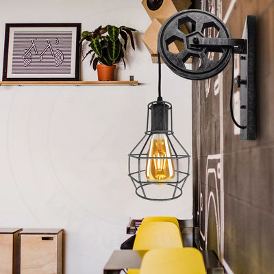 Ledsone Woonkamer Wandverlichting Vintage Pulley Wandlamp ~5300