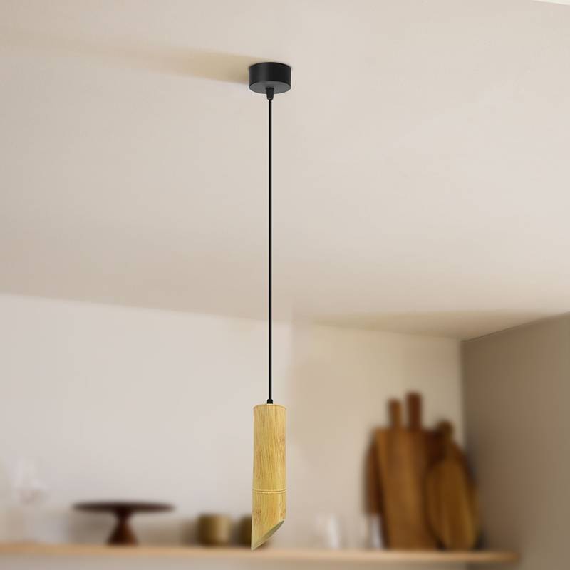 Modern Hanging Fixture Nordic Long Tube Hanging Lamp Bamboo GU10 Pendant Light-App 7