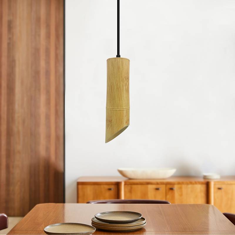 Modern Hanging Fixture Nordic Long Tube Hanging Lamp Bamboo GU10 Pendant Light-App 3