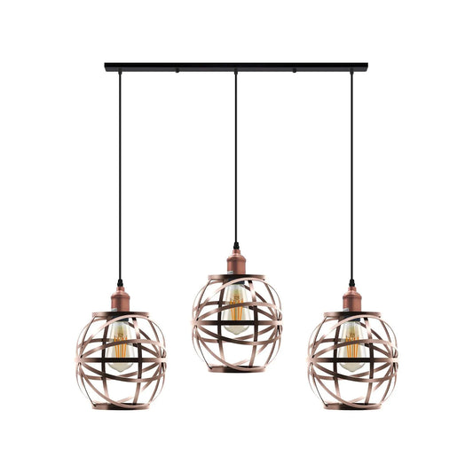 Hanglamp met 3 koppen en draadkooi~5105