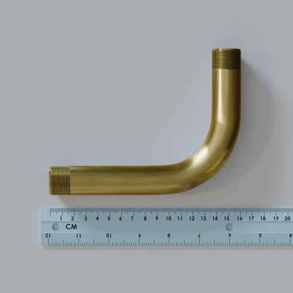 Elleboog 90 graden 20 mm metalen bochtbuisfitting - 5552 – Geel messing
