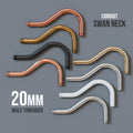 Swan Neck Bend conduit pipe Fitting Metal 220mm length Male Thread -5653
