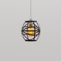 Modern Vase Shape Metal Wire Cage Lampshade Black~4758
