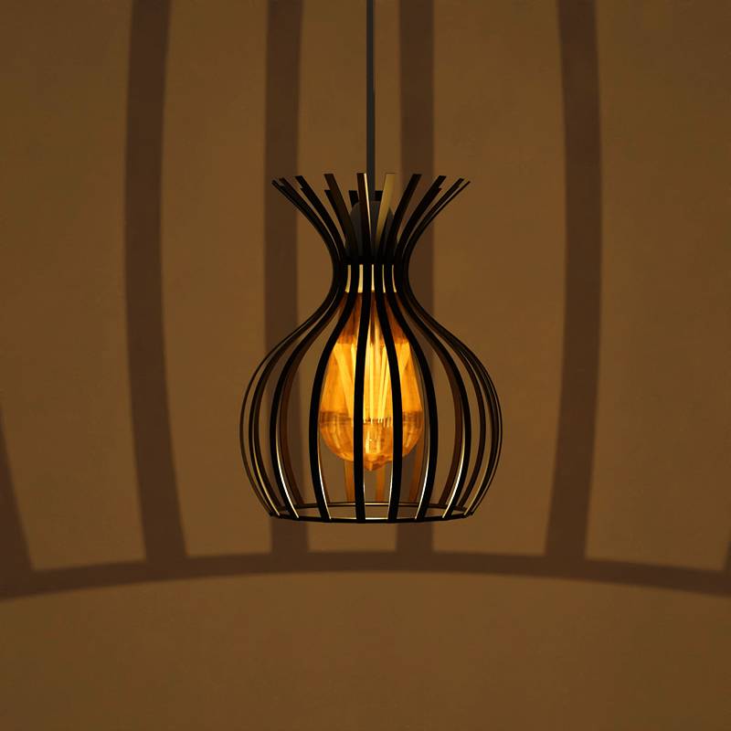 Modern Black metal Wire Cage lamp shade-App 4