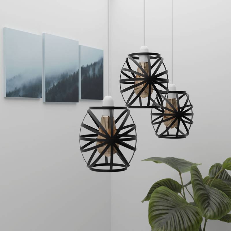 Modern Black metal Wire Cage lamp shade-App 1