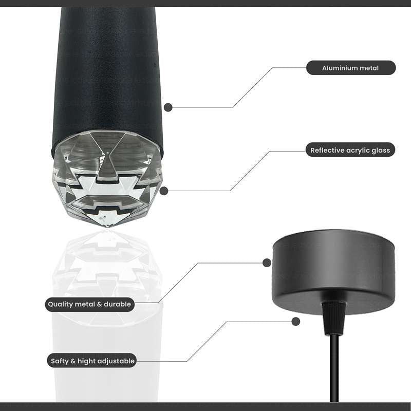 Modern LED Conical Pendant Light Aluminum home/Industrial lighting hang lamp-Detail
