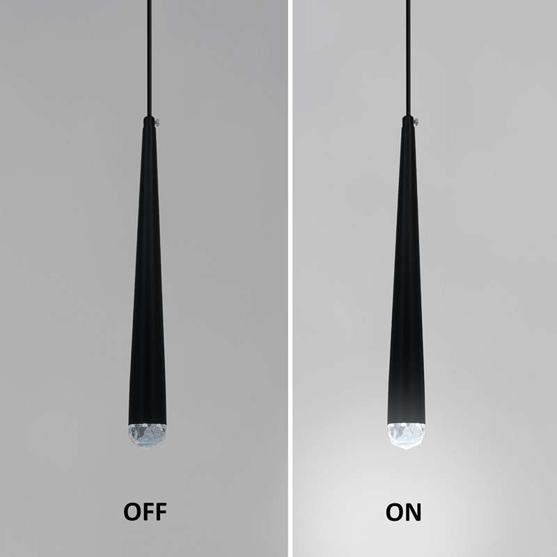 Modern LED Conical Pendant Light Aluminum home/Industrial lighting hang lamp-On/Off View