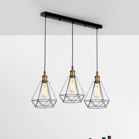 Modern Retro Industrial Ceiling Light Shade Hanging Pendant Light Cage 3Way Lamp~5020