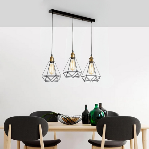 Modern Retro Industrial Ceiling Light Shade Hanging Pendant Light Cage 3Way Lamp~5020