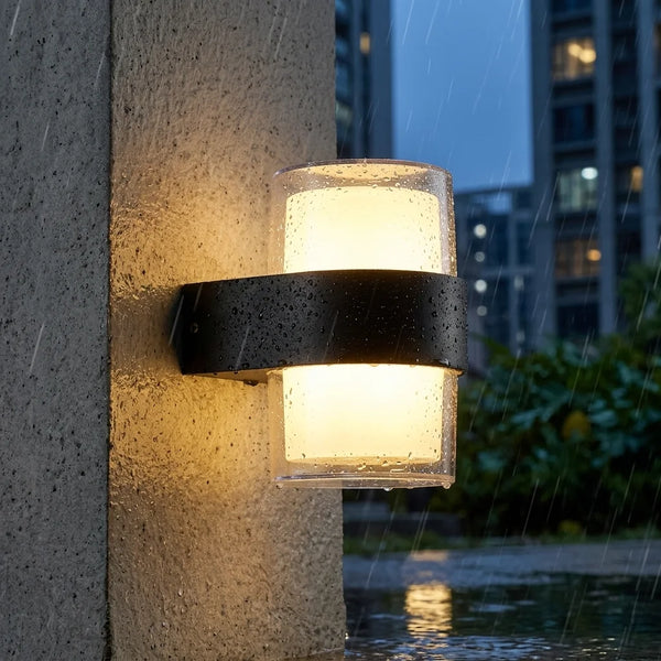 Modern 12W LED Outdoor Wall Light | Black IP54 Up Down Garden & Patio Sconce ~4964 – 1