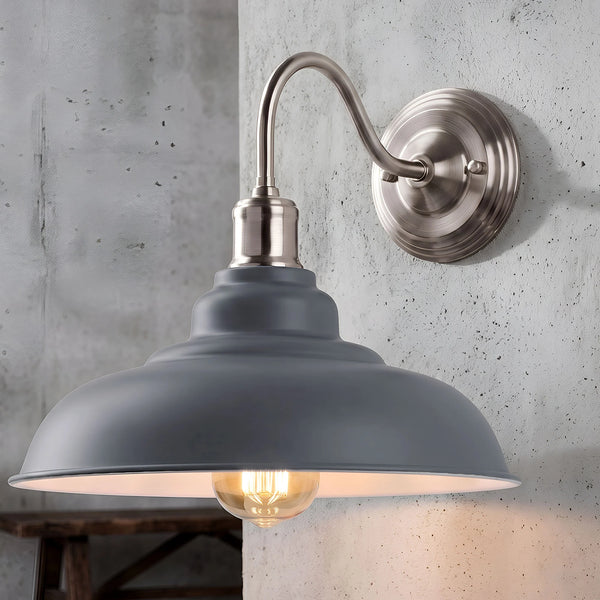 Modern Industrial Wall Lights Sleek Metal Design ~1658 – Grey