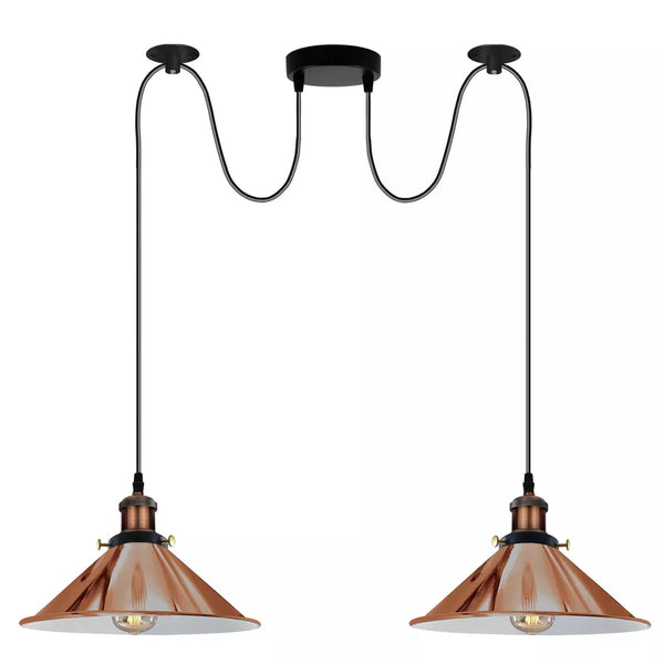 2 Way Industrial Celling Hanging Lamp Pendant Light~3508 – French Gold / Yes