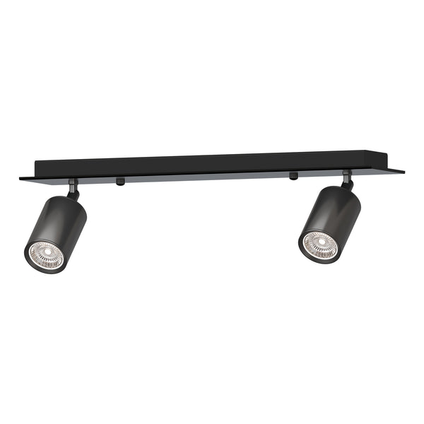 Foco de techo LED negro de 2, 3, 4 y 5 luces para decoración del hogar ~6138  – 2 vías