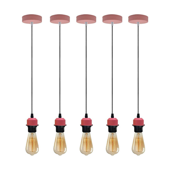 E27 Pendant Light Fitting - 1M Adjustable Vintage Cord ~5811 – 5 Pack / Yes