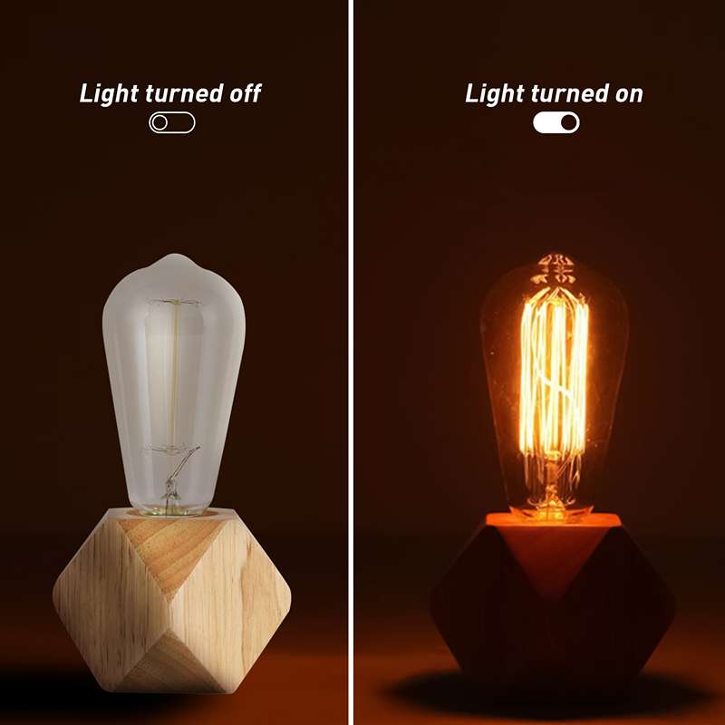 Solid Wood Table Lamp Base E27 220V Wooden 3 Pin Plug In Light with ON/OFF Switch-light tu rn on/off