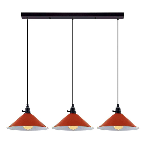 Kitchen Island 3 Light Pendant Light With Fluming Switch ~6187 – Orange / Yes