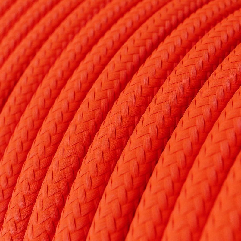 3 Core Round Vintage Fabric Cable Italian Braided Flex 0.75mm Orange UK - Shop for LED lights - Transformers - Lampshades - Holders | LEDSone UK