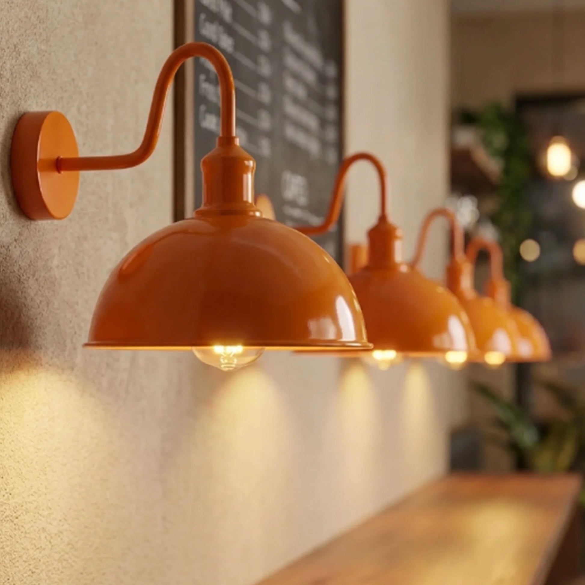 Orange wall-mounted lights 