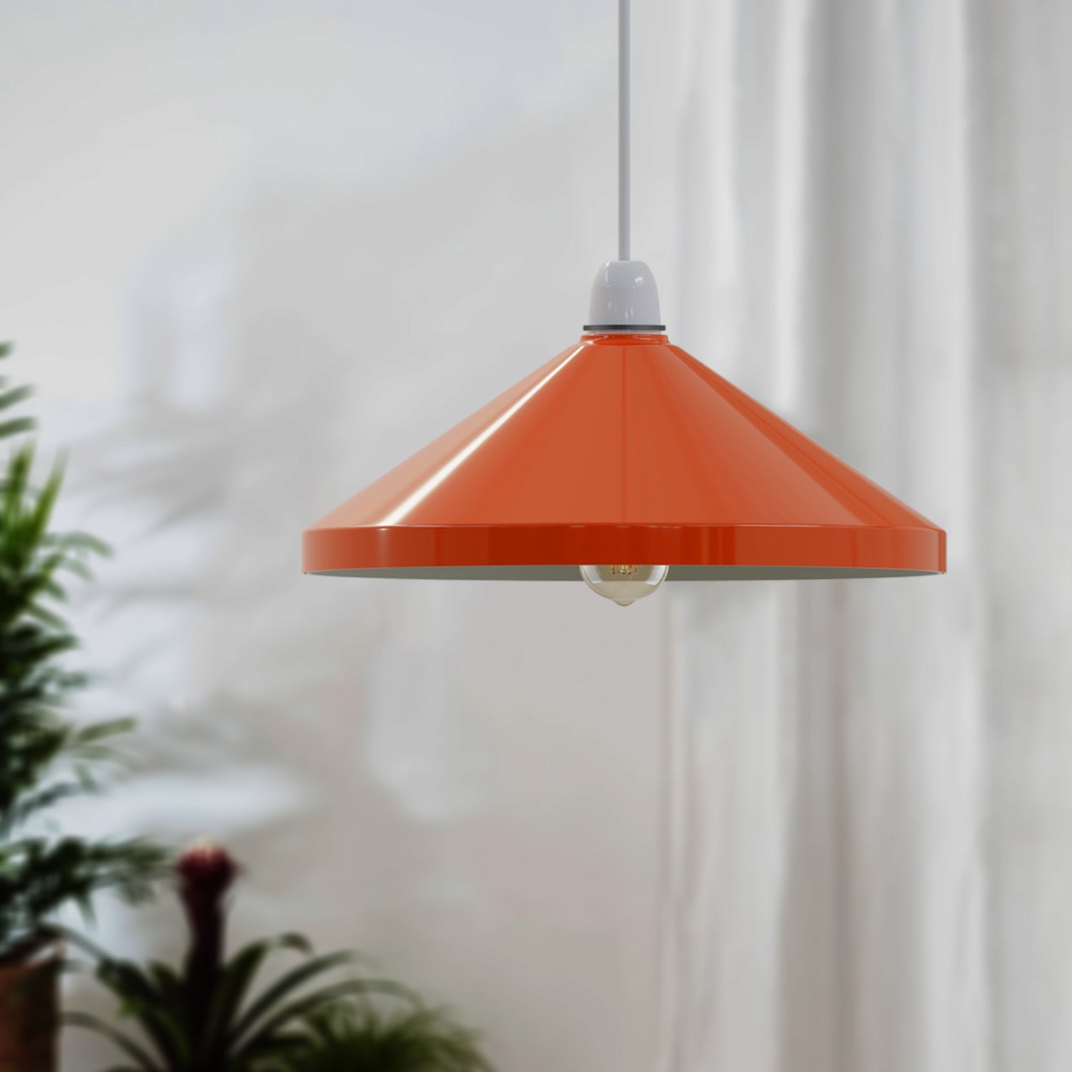 Orange Cone shade Ceiling pendant light