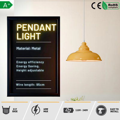 Vintage Retro Metal Shade Pendant Light E27 ~5854