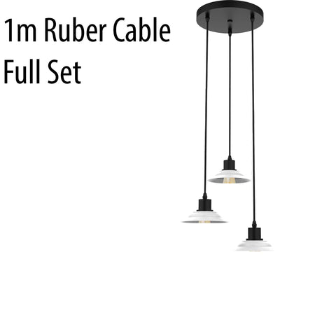 Black & White 3-Light Pendant for Dining Table~4355