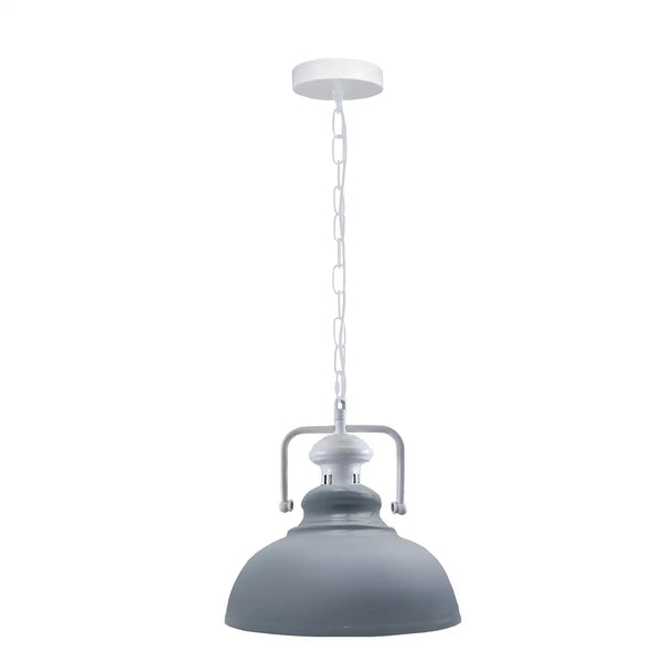 Vintage Metal Single Head Shade E27  Hanging Pendant Light ~6670 – Yes / Grey