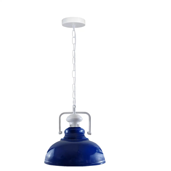 Vintage Metal Single Head Shade E27  Hanging Pendant Light ~6670 – Yes / Navy Blue