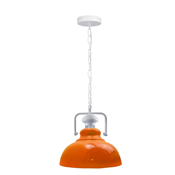 Vintage Metal Single Head Shade E27  Hanging Pendant Light ~6670 – Yes / Orange